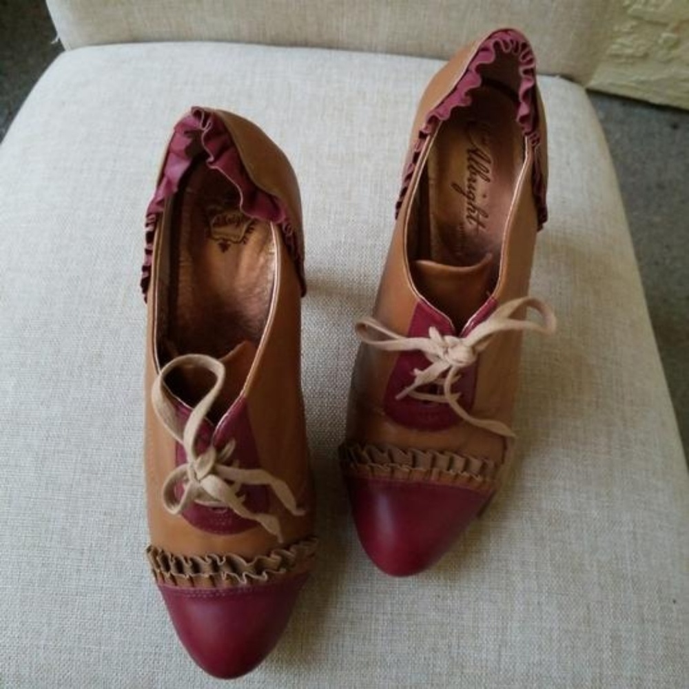 Miss Albright Anthropologie Oxford Lace Up Heels